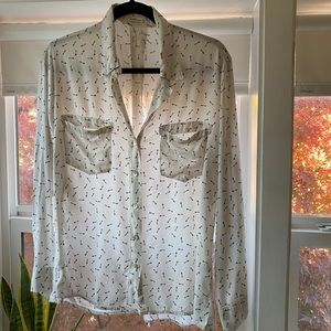 b&w key patterned button-down